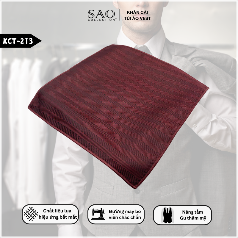 Pocket Square Khăn Cài Túi Áo Vest Nam (KCT213)
