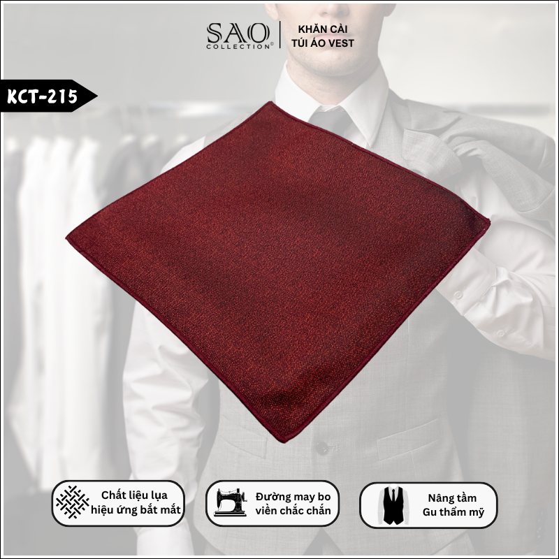 Pocket Square Khăn Cài Túi Áo Vest Nam (KCT215)