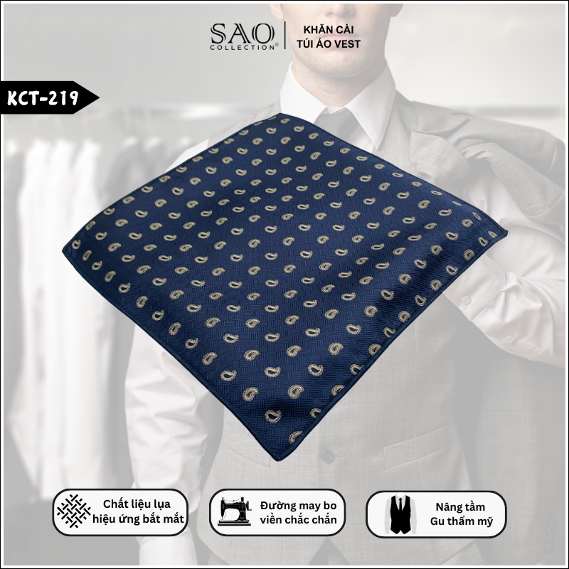 Pocket Square Khăn Cài Túi Áo Vest Nam (KCT219)