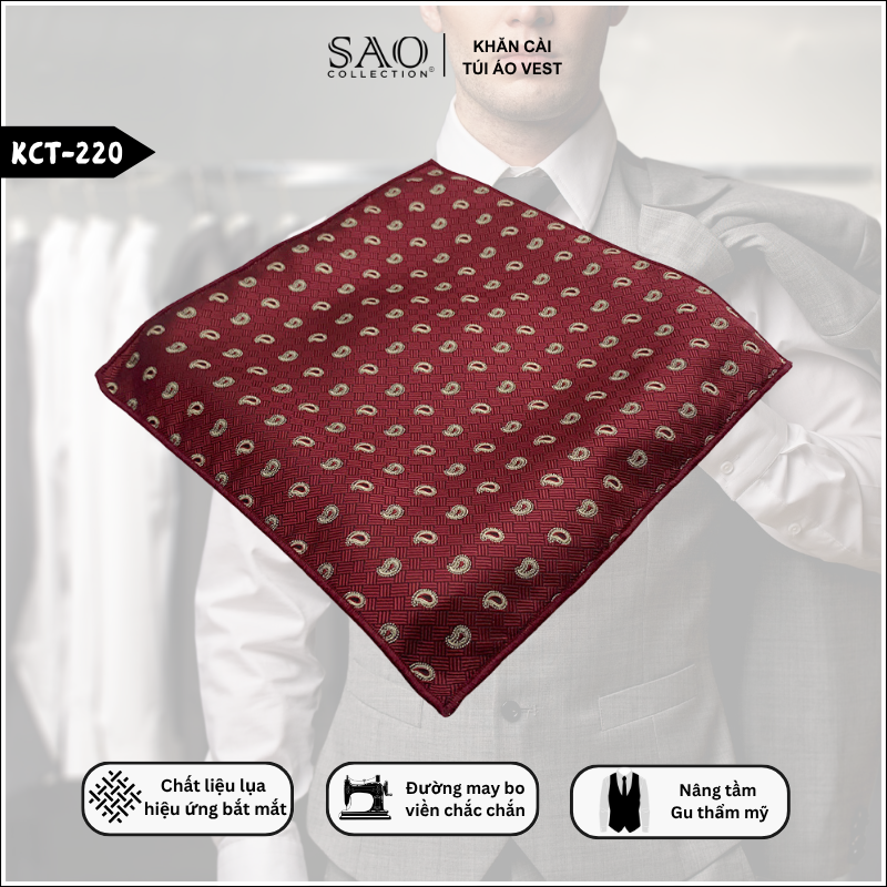 Pocket Square Khăn Cài Túi Áo Vest Nam (KCT220)