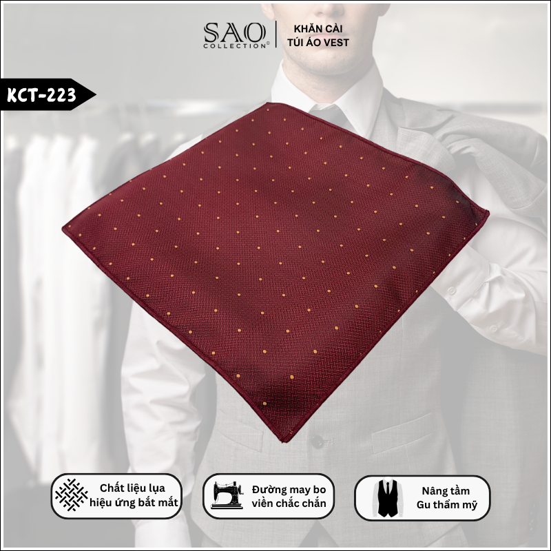 Pocket Square Khăn Cài Túi Áo Vest Nam (KCT223)