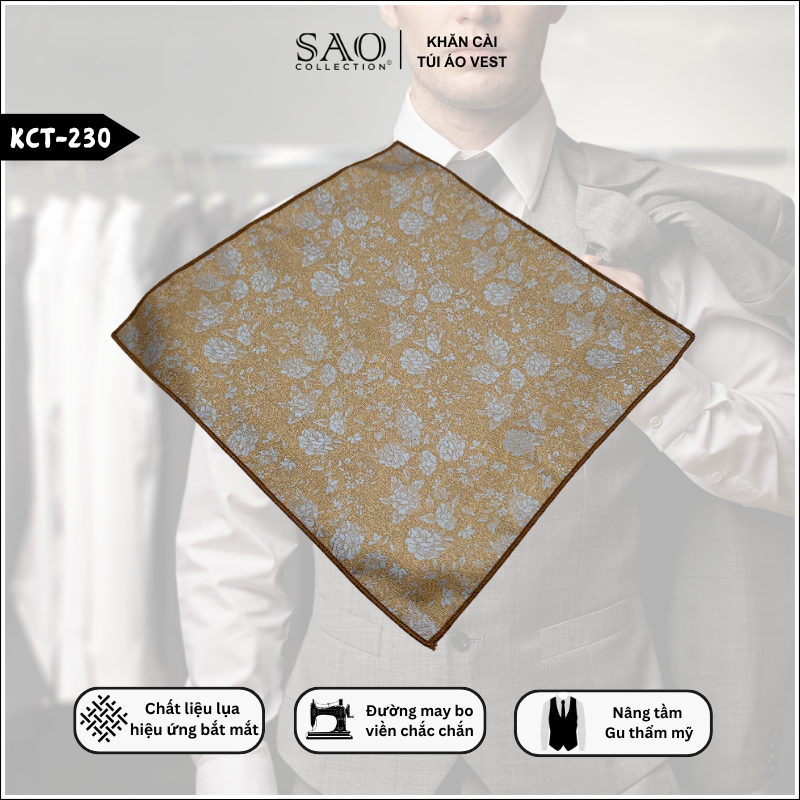 Pocket Square Khăn Cài Túi Áo Vest Nam (KCT230)