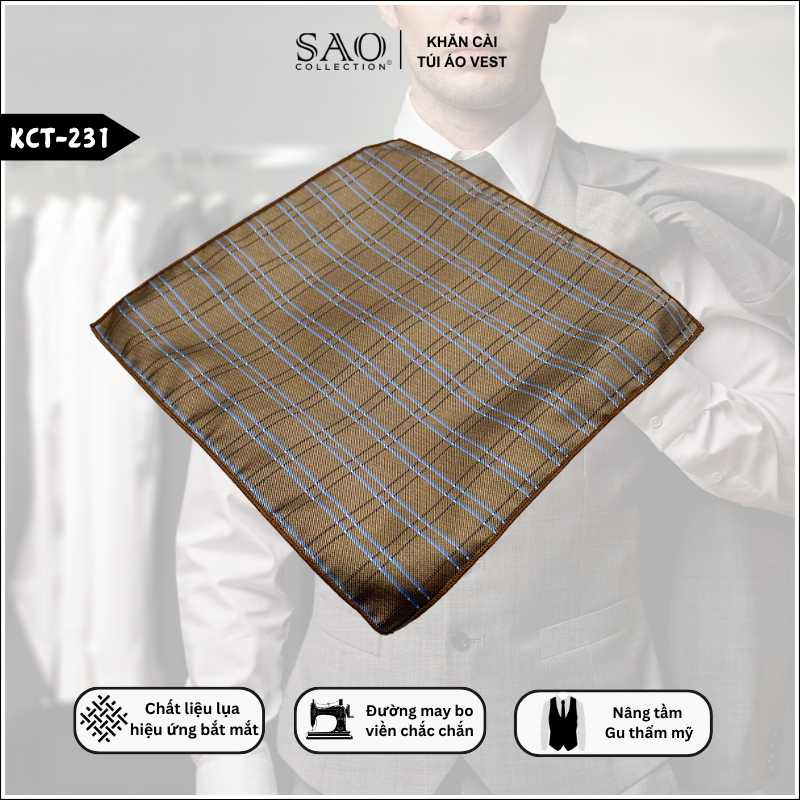 Pocket Square Khăn Cài Túi Áo Vest Nam (KCT231)