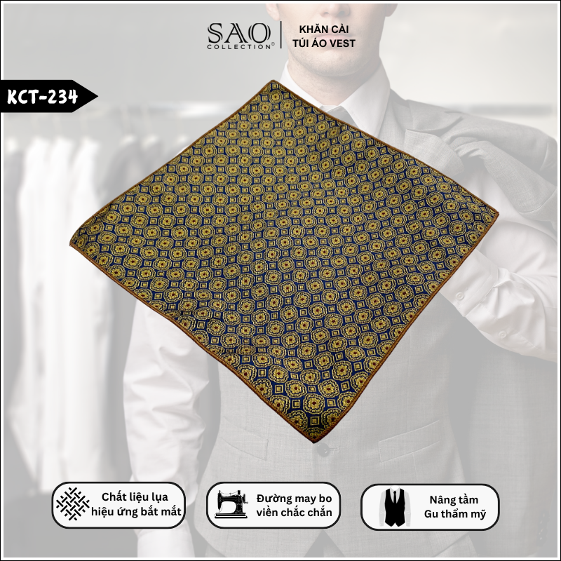 Pocket Square Khăn Cài Túi Áo Vest Nam (KCT234)
