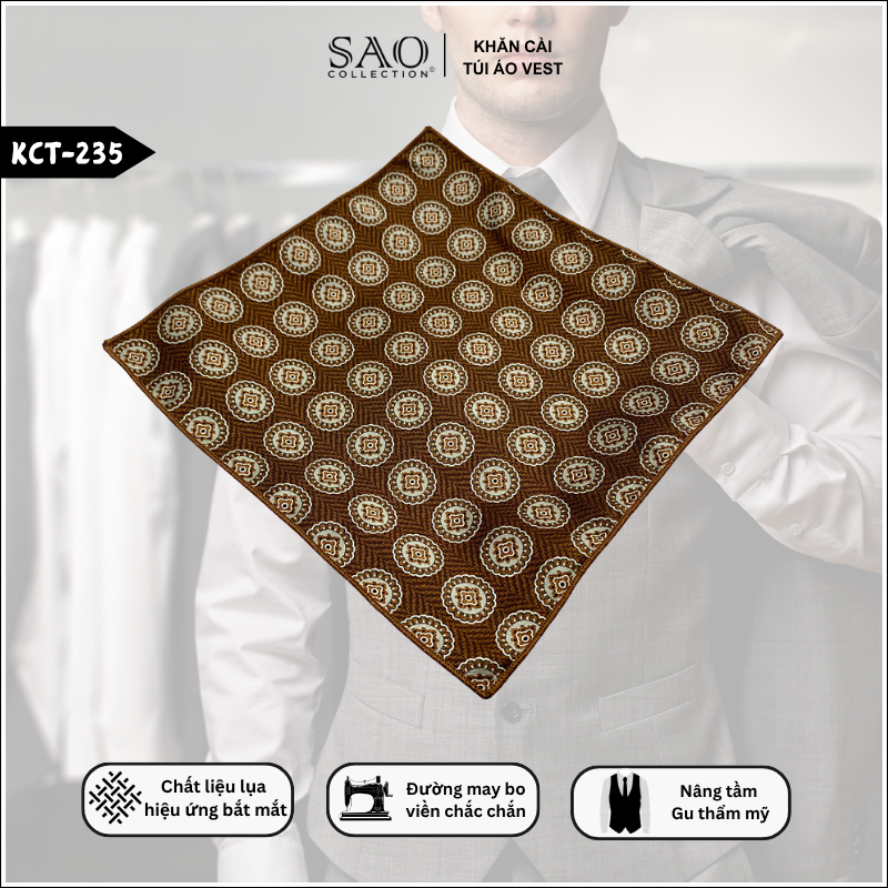 Pocket Square Khăn Cài Túi Áo Vest Nam (KCT235)