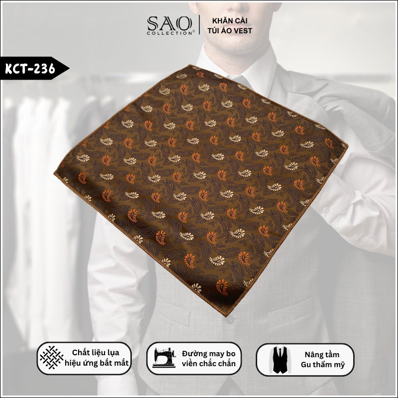 Pocket Square Khăn Cài Túi Áo Vest Nam (KCT236)