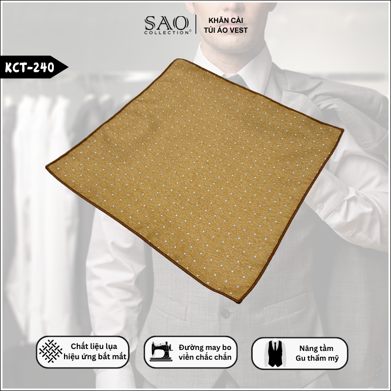 Pocket Square Khăn Cài Túi Áo Vest Nam (KCT240)