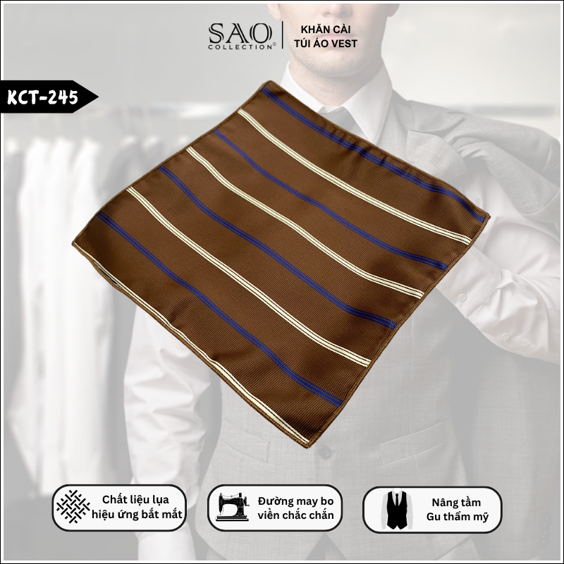 Pocket Square Khăn Cài Túi Áo Vest Nam (KCT245)