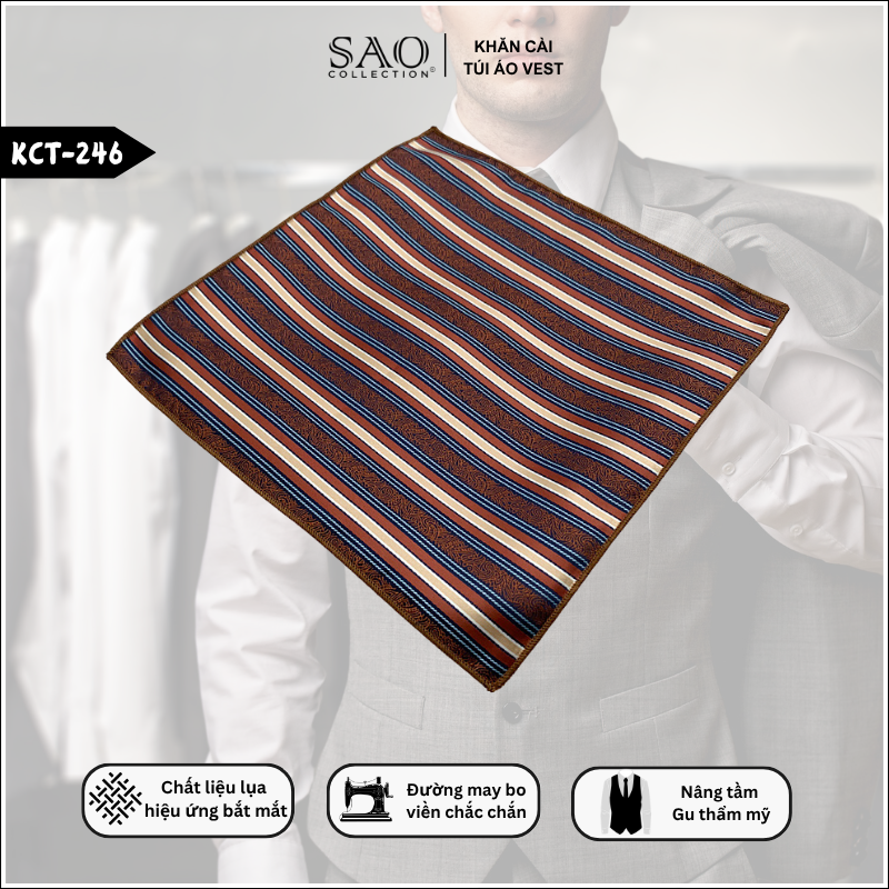 Pocket Square Khăn Cài Túi Áo Vest Nam (KCT246)