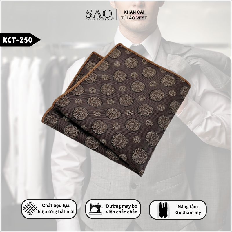 Pocket Square Khăn Cài Túi Áo Vest Nam (KCT250)
