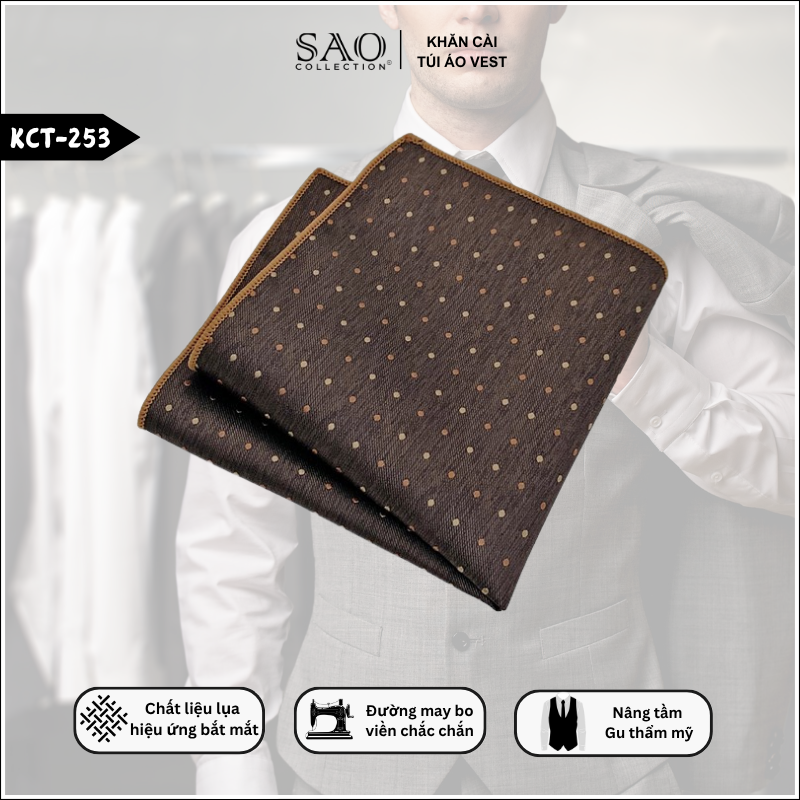 Pocket Square Khăn Cài Túi Áo Vest Nam (KCT253)