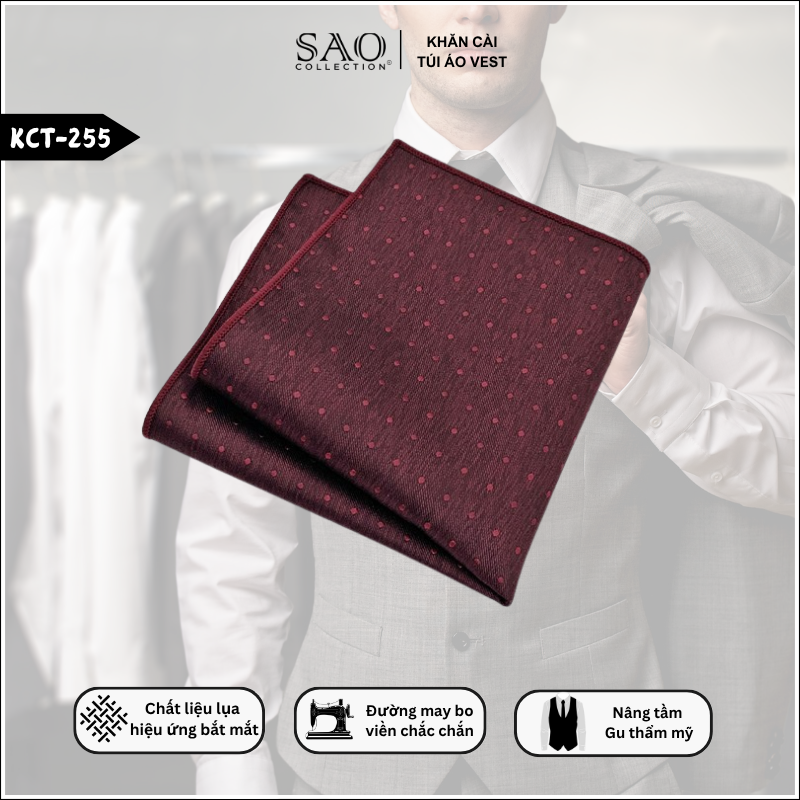 Pocket Square Khăn Cài Túi Áo Vest Nam (KCT255)