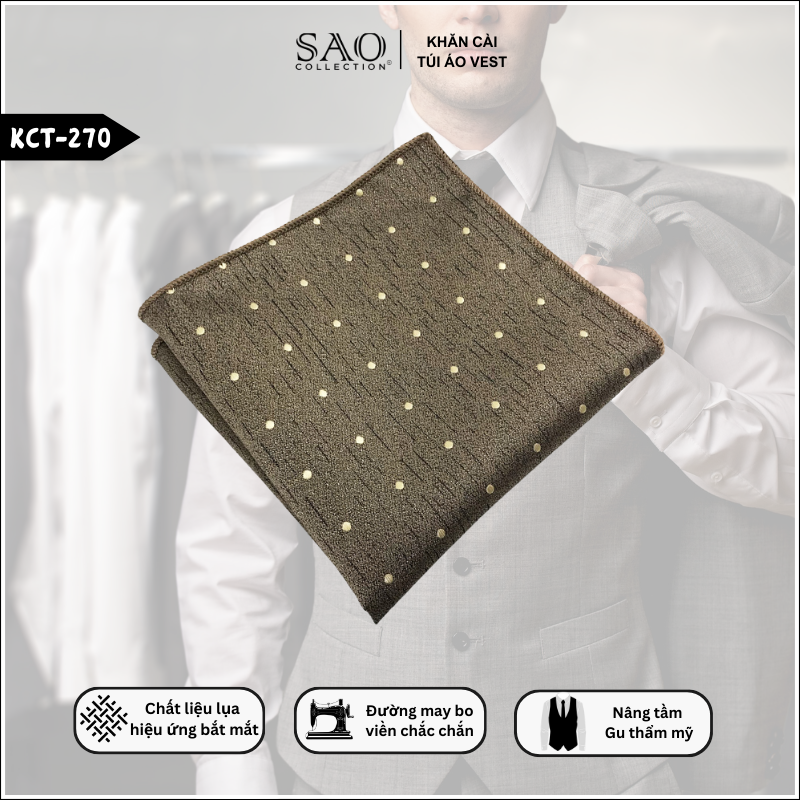 Pocket Square Khăn Cài Túi Áo Vest Nam (KCT270)