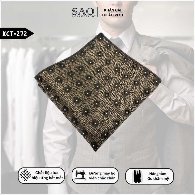 Pocket Square Khăn Cài Túi Áo Vest Nam (KCT272)