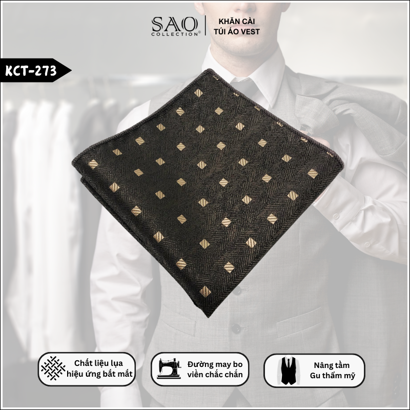 Pocket Square Khăn Cài Túi Áo Vest Nam (KCT273)