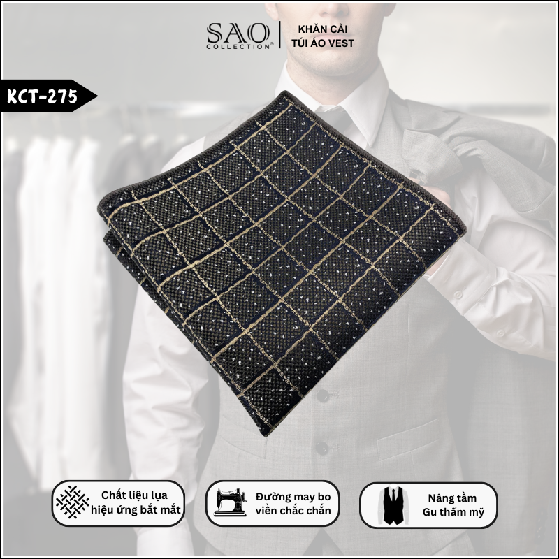 Pocket Square Khăn Cài Túi Áo Vest Nam (KCT275)