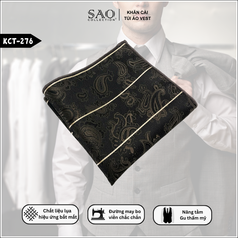Pocket Square Khăn Cài Túi Áo Vest Nam (KCT276)