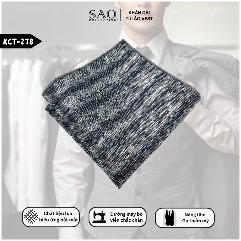 Pocket Square Khăn Cài Túi Áo Vest Nam (KCT278)
