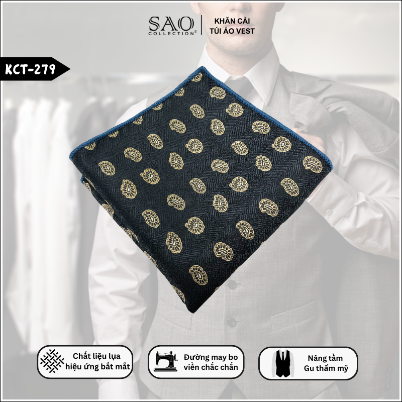 Pocket Square Khăn Cài Túi Áo Vest Nam (KCT279)