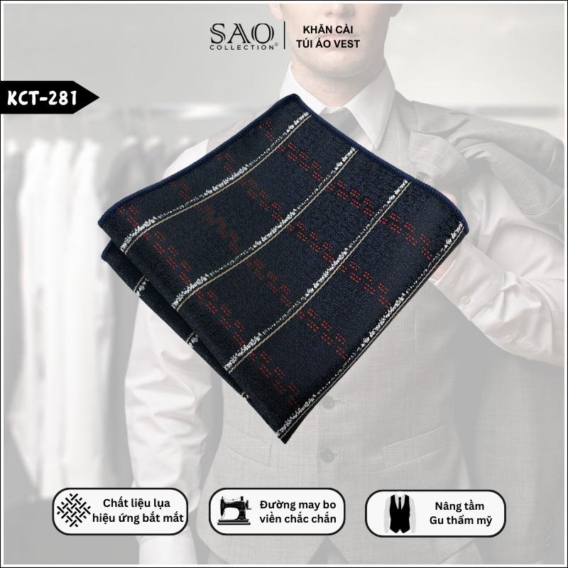 Pocket Square Khăn Cài Túi Áo Vest Nam (KCT281)