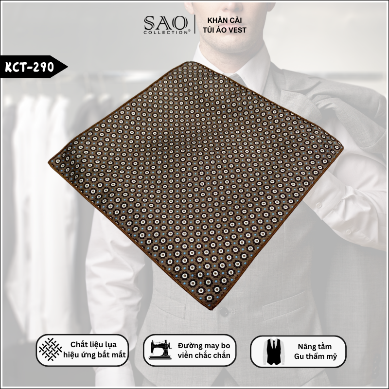 Pocket Square Khăn Cài Túi Áo Vest Nam (KCT290)