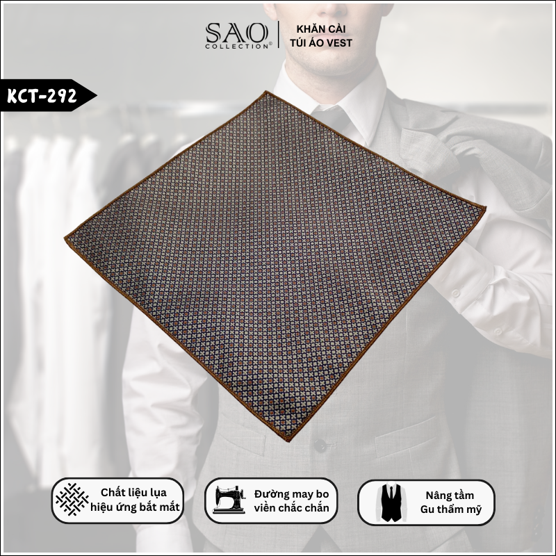 Pocket Square Khăn Cài Túi Áo Vest Nam (KCT292)