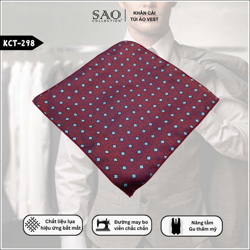 Pocket Square Khăn Cài Túi Áo Vest Nam (KCT298)