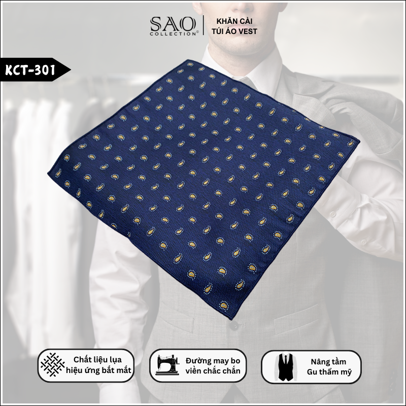Pocket Square Khăn Cài Túi Áo Vest Nam (KCT301)