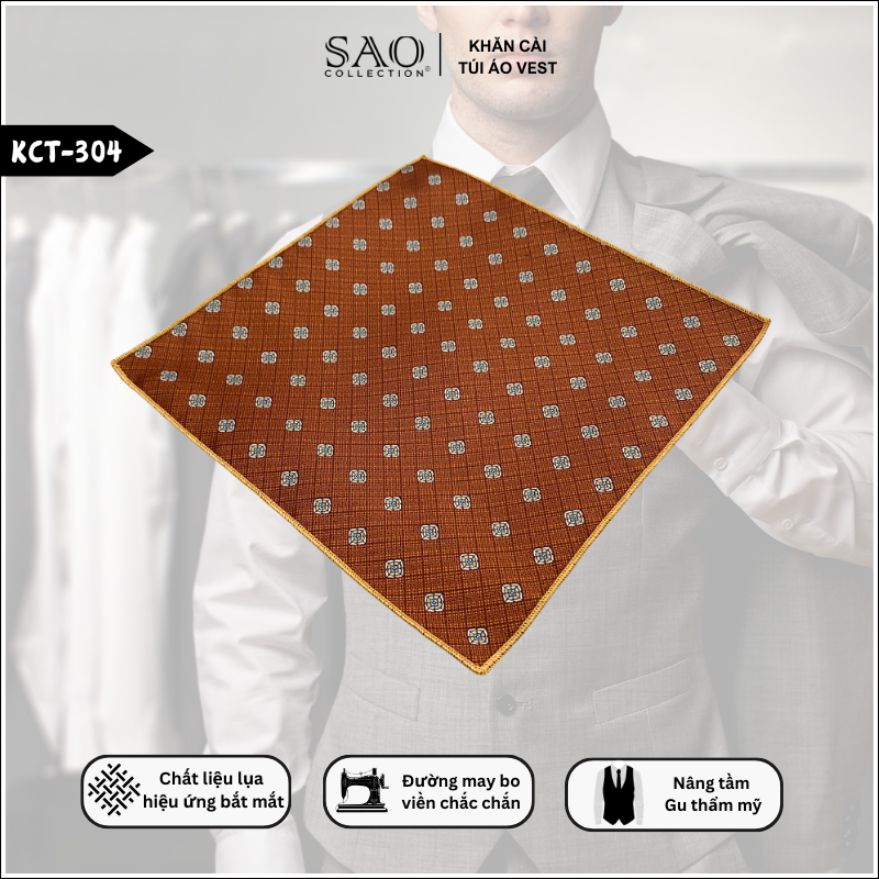 Pocket Square Khăn Cài Túi Áo Vest Nam (KCT304)