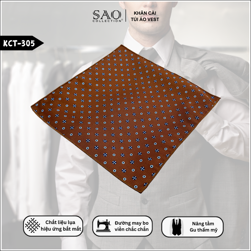 Pocket Square Khăn Cài Túi Áo Vest Nam (KCT305)