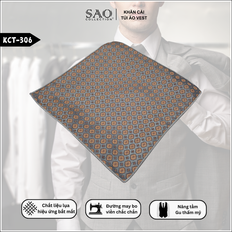 Pocket Square Khăn Cài Túi Áo Vest Nam (KCT306)