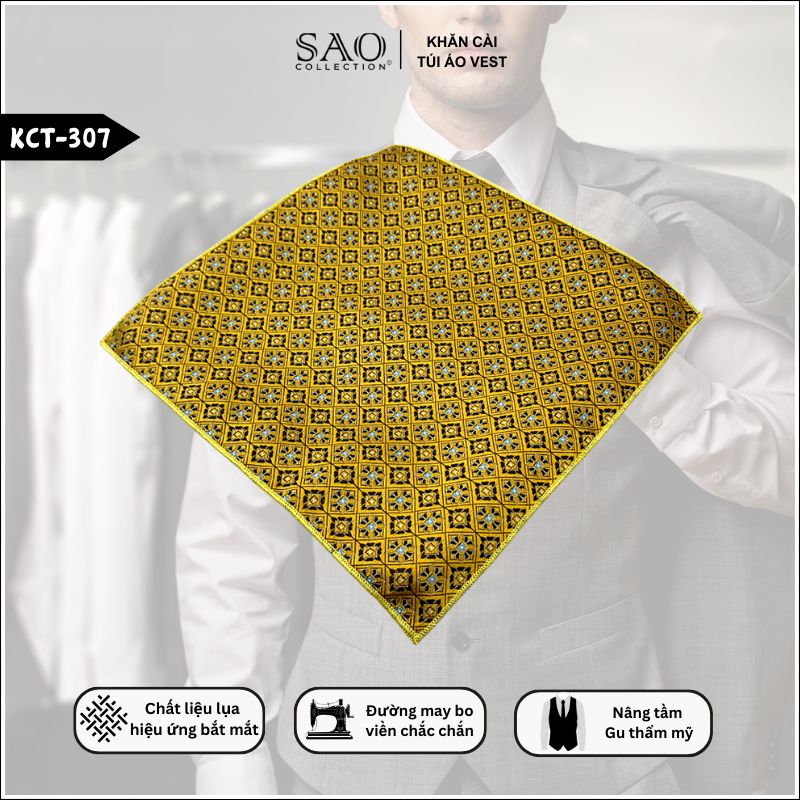 Pocket Square Khăn Cài Túi Áo Vest Nam (KCT307)