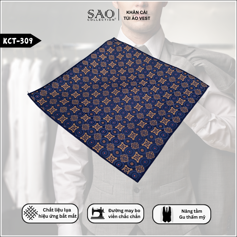 Pocket Square Khăn Cài Túi Áo Vest Nam (KCT309)