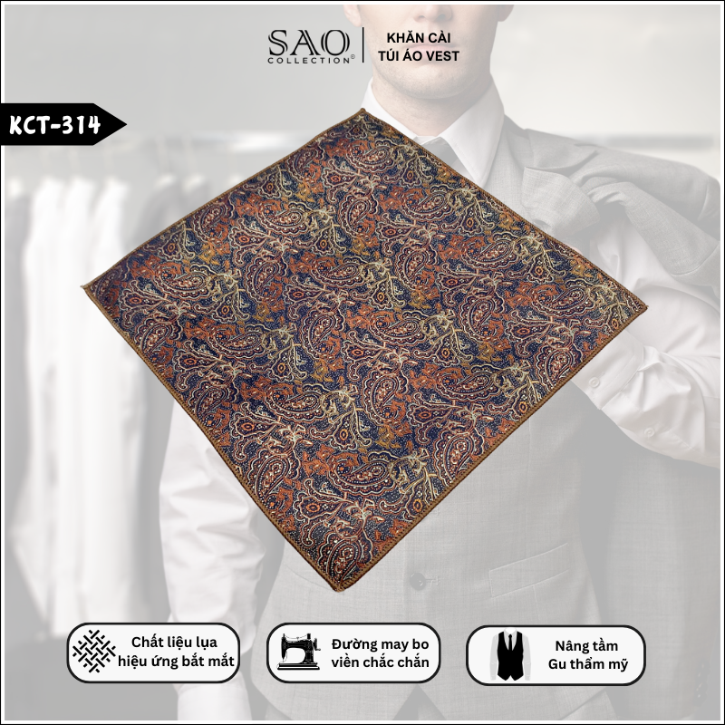 Pocket Square Khăn Cài Túi Áo Vest Nam (KCT314)