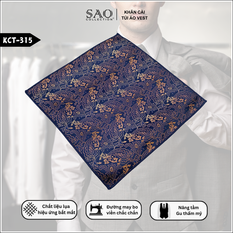 Pocket Square Khăn Cài Túi Áo Vest Nam (KCT315)