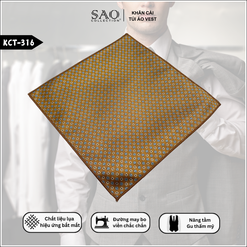 Pocket Square Khăn Cài Túi Áo Vest Nam (KCT316)