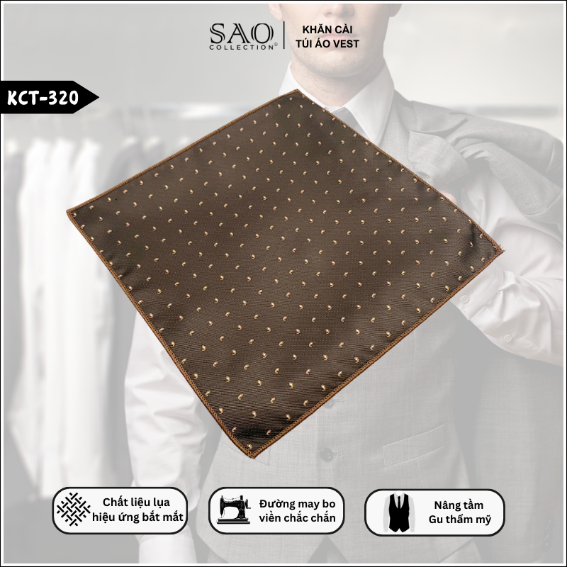 Pocket Square Khăn Cài Túi Áo Vest Nam (KCT320)