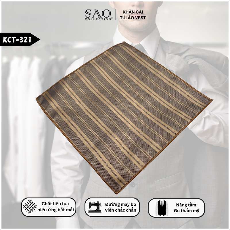 Pocket Square Khăn Cài Túi Áo Vest Nam (KCT321)