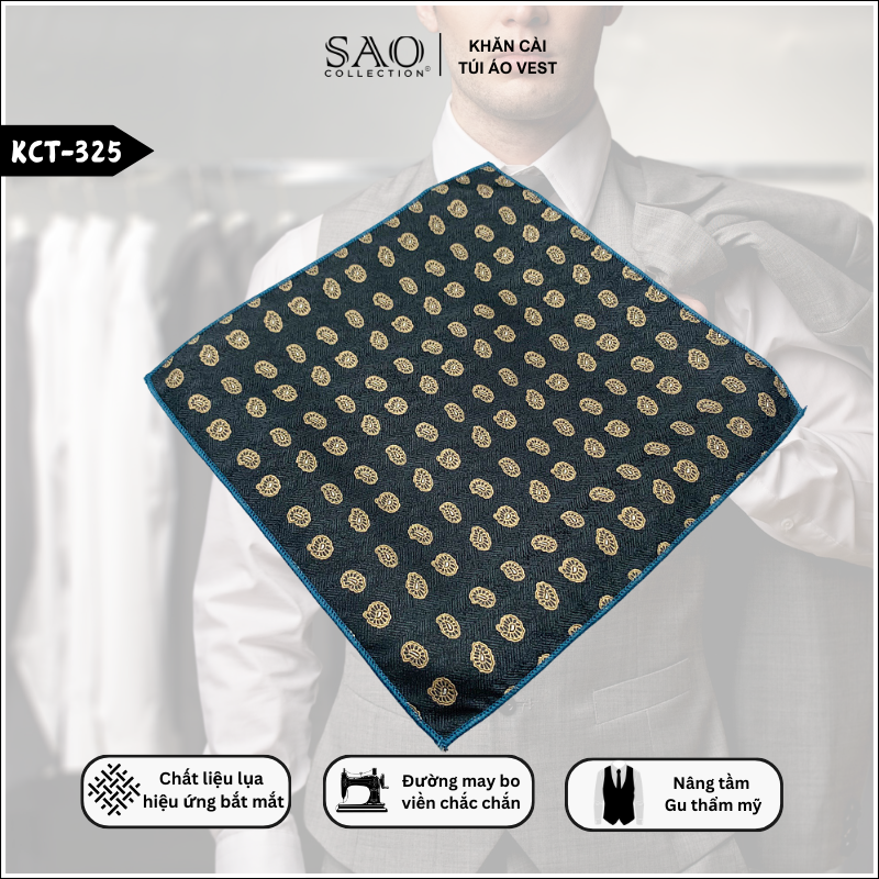 Pocket Square Khăn Cài Túi Áo Vest Nam (KCT325)