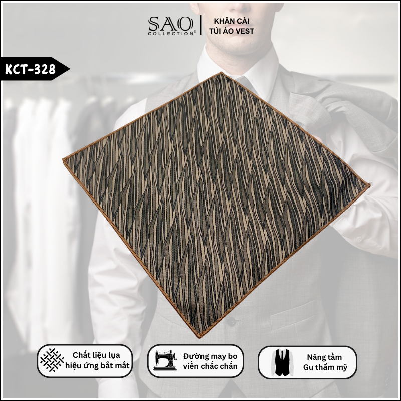 Pocket Square Khăn Cài Túi Áo Vest Nam (KCT328)