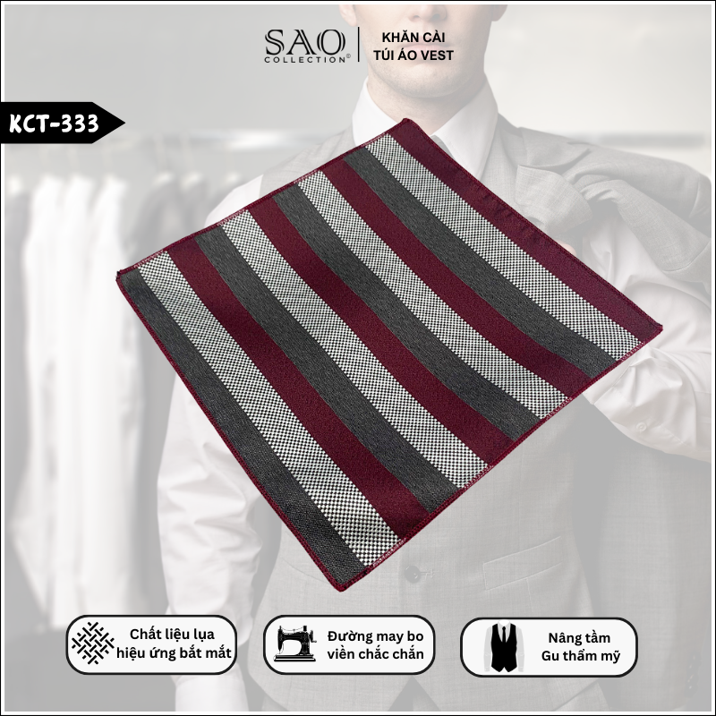 Pocket Square Khăn Cài Túi Áo Vest Nam (KCT333)