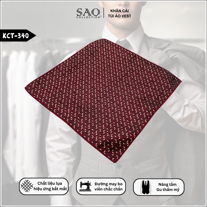Pocket Square Khăn Cài Túi Áo Vest Nam (KCT340)