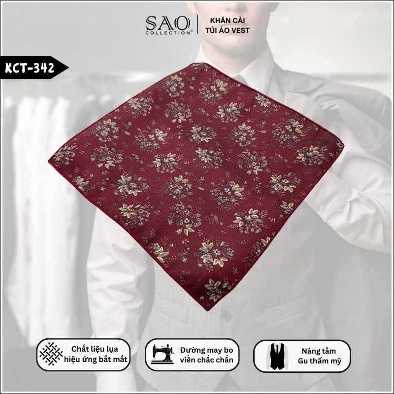 Pocket Square Khăn Cài Túi Áo Vest Nam (KCT342)