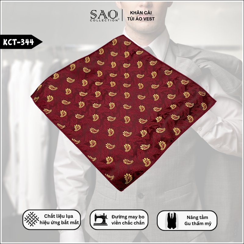 Pocket Square Khăn Cài Túi Áo Vest Nam (KCT344)