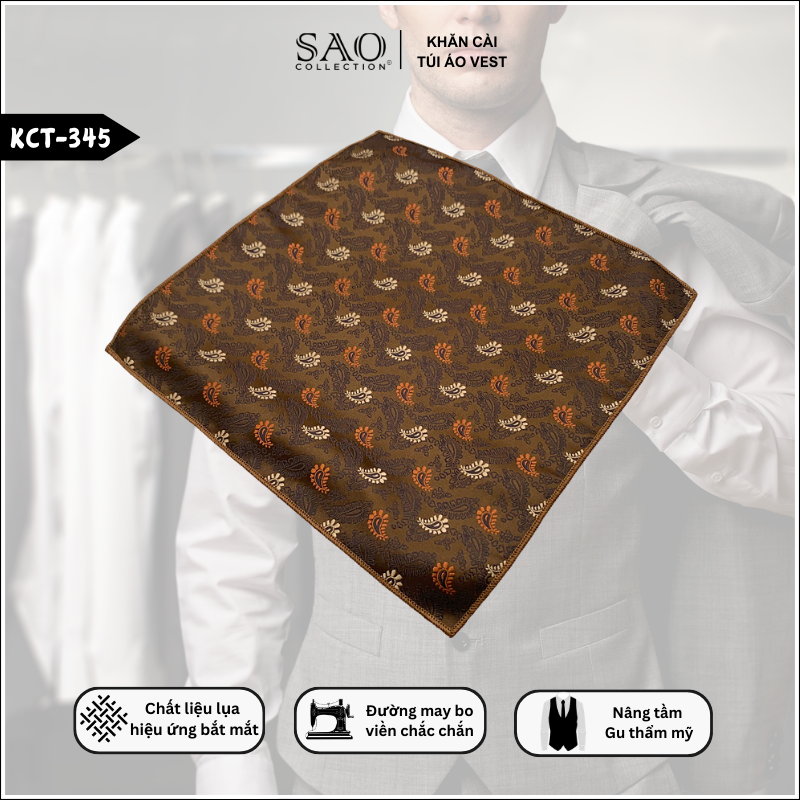 Pocket Square Khăn Cài Túi Áo Vest Nam (KCT345)