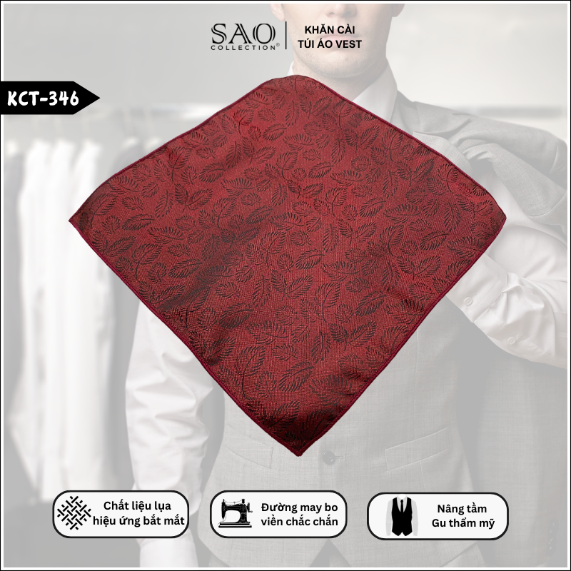 Pocket Square Khăn Cài Túi Áo Vest Nam (KCT346)