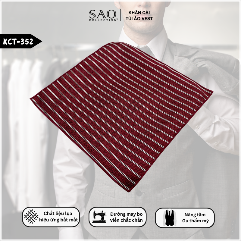 Pocket Square Khăn Cài Túi Áo Vest Nam (KCT352)