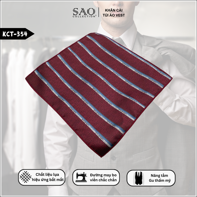 Pocket Square Khăn Cài Túi Áo Vest Nam (KCT354)
