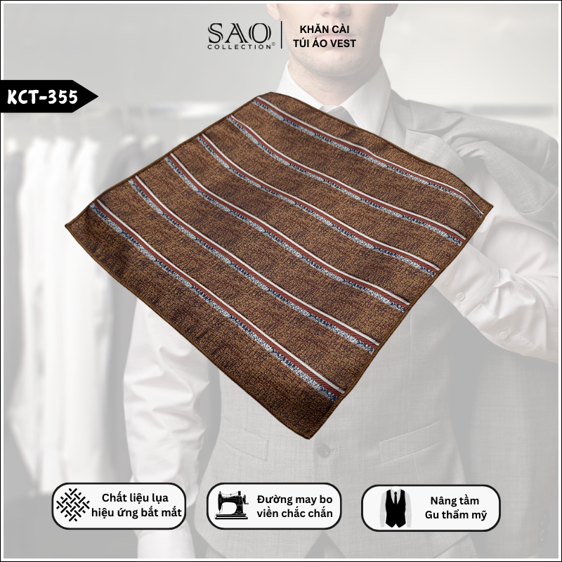 Pocket Square Khăn Cài Túi Áo Vest Nam (KCT355)