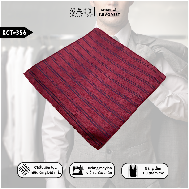 Pocket Square Khăn Cài Túi Áo Vest Nam (KCT356)